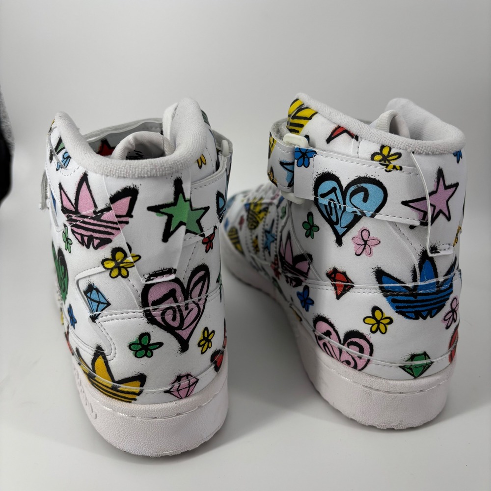 Adidas Mens Forum Hi Jeremy Scott Graffiti 7.5 White Multi High Top Hypebeast - Picture 4 of 7